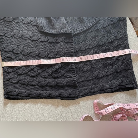 Vintage Cotton Ginny Black Cable Knit Open Sweater Size Large - Picture 7 of 9